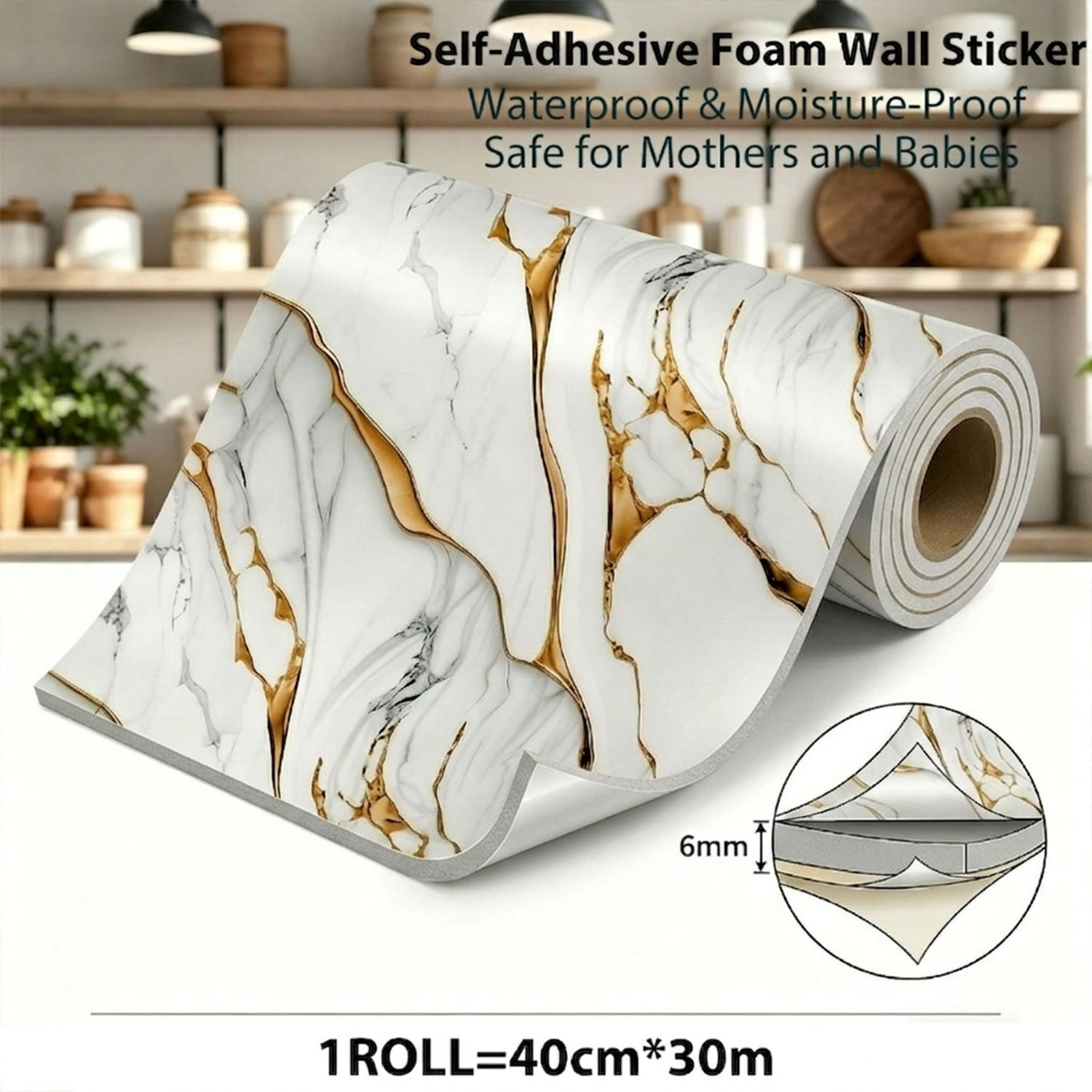 Luxury Lifestyle Wallpaper - 1 rouleau de papier peint auto-adhésif