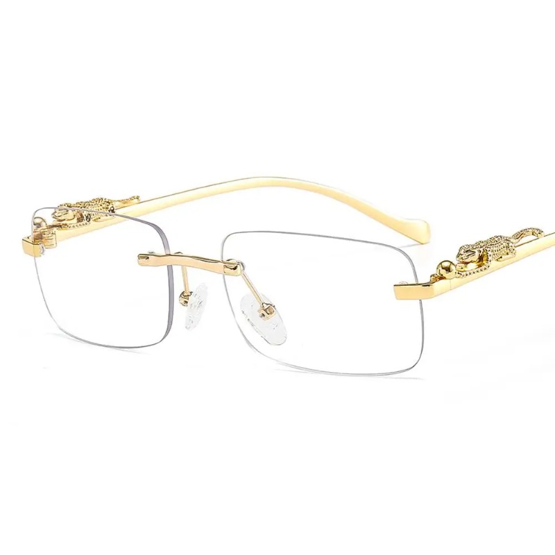 Luxury Lifestyle Men - Lunettes de soleil carrées sans monture